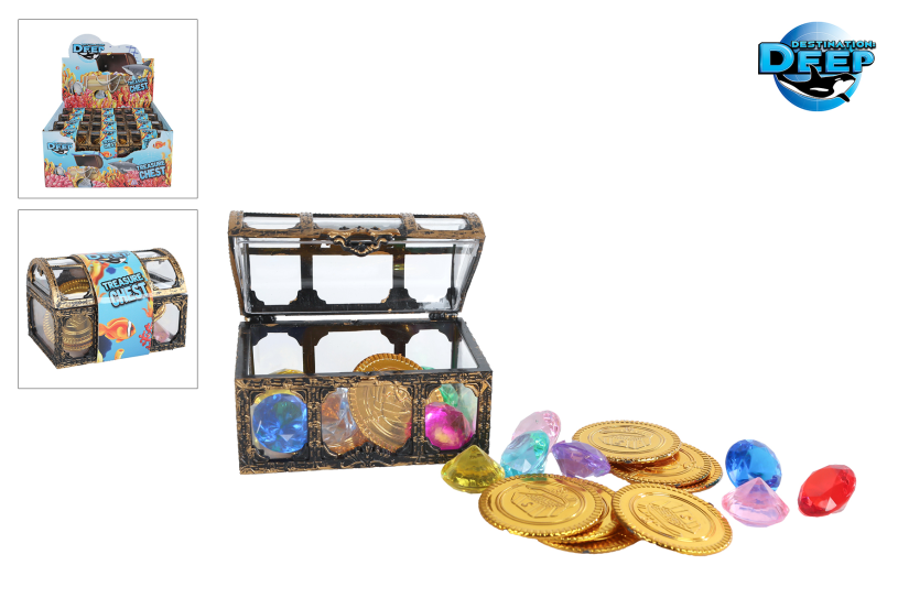 Destination Deep schatkist 12 munten en 12 diamanten 7,5cm