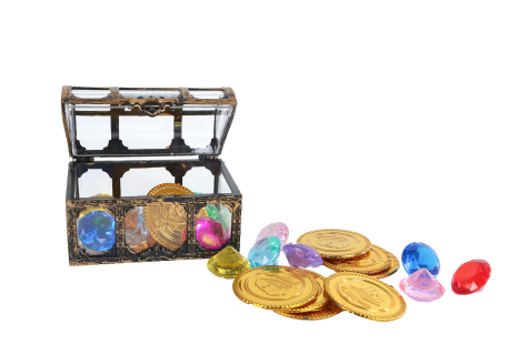 Destination Deep schatkist 12 munten en 12 diamanten 7,5cm