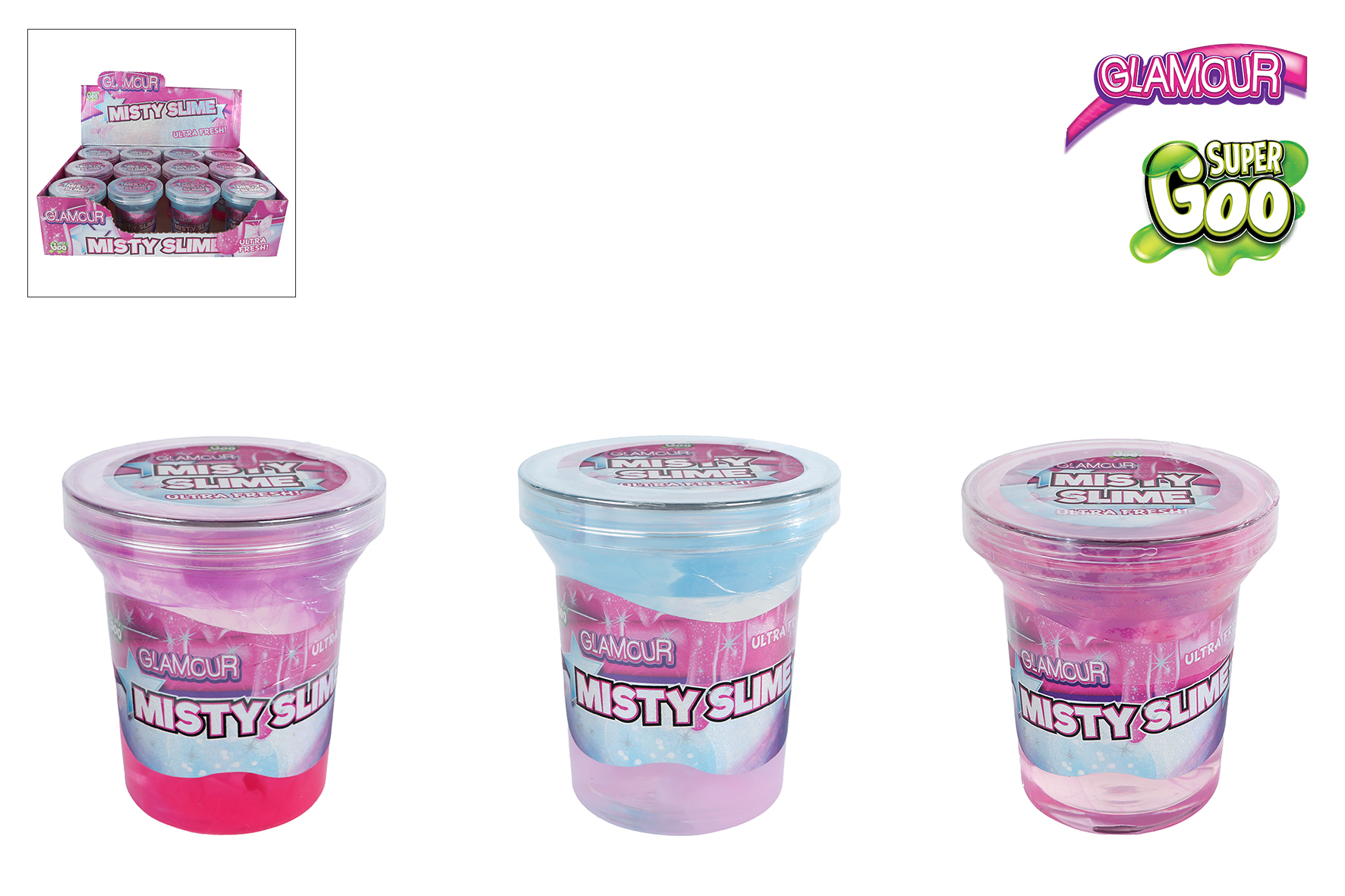 Glamour Super Goo misty twisty slijm 260gram assorti