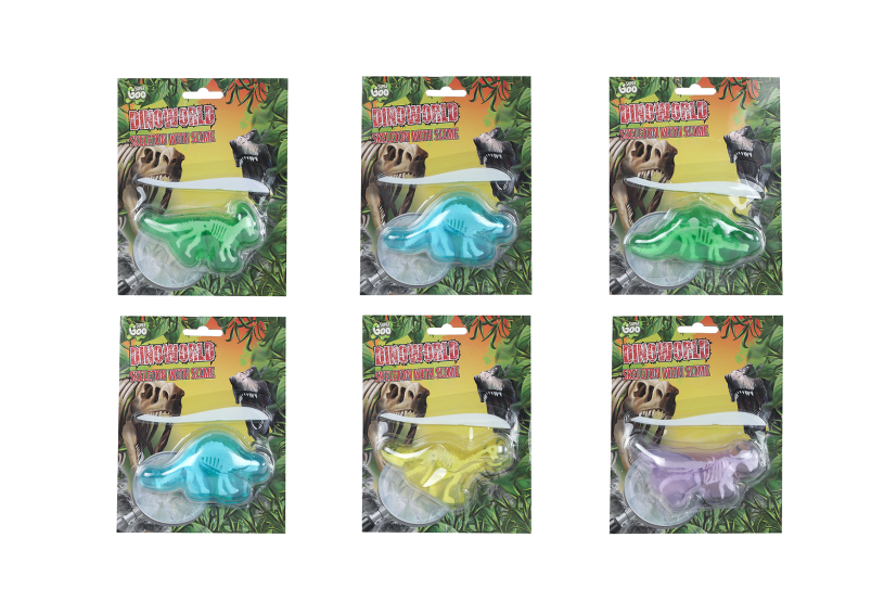DinoWorld skelet met dinoslijm 6 figuren 4ass kleur 10cm