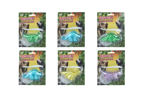 DinoWorld skelet met dinoslijm 6 figuren 4ass kleur 10cm