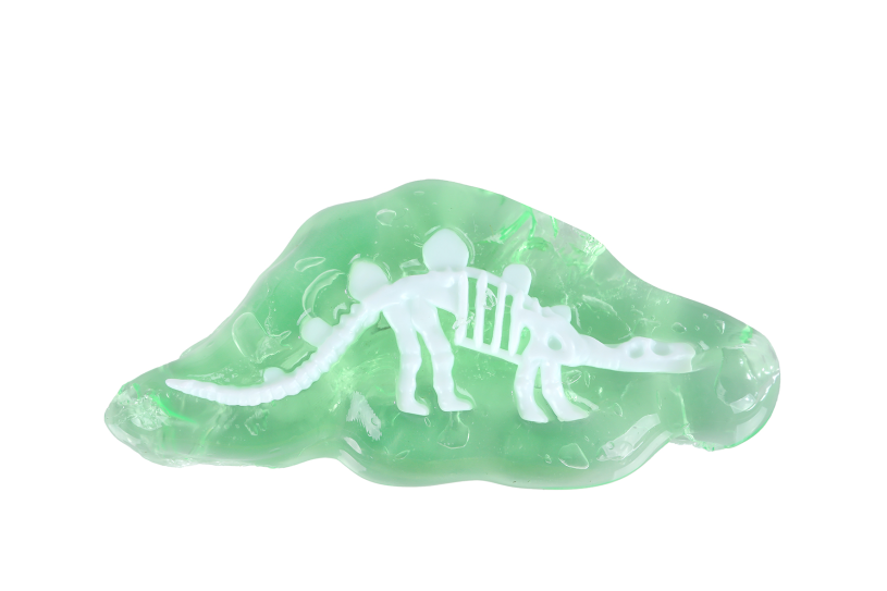 DinoWorld skelet met dinoslijm 6 figuren 4ass kleur 10cm