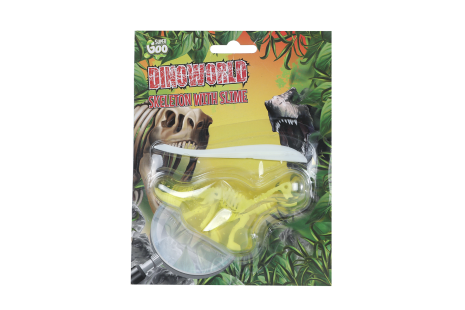 DinoWorld skelet met dinoslijm 6 figuren 4ass kleur 10cm
