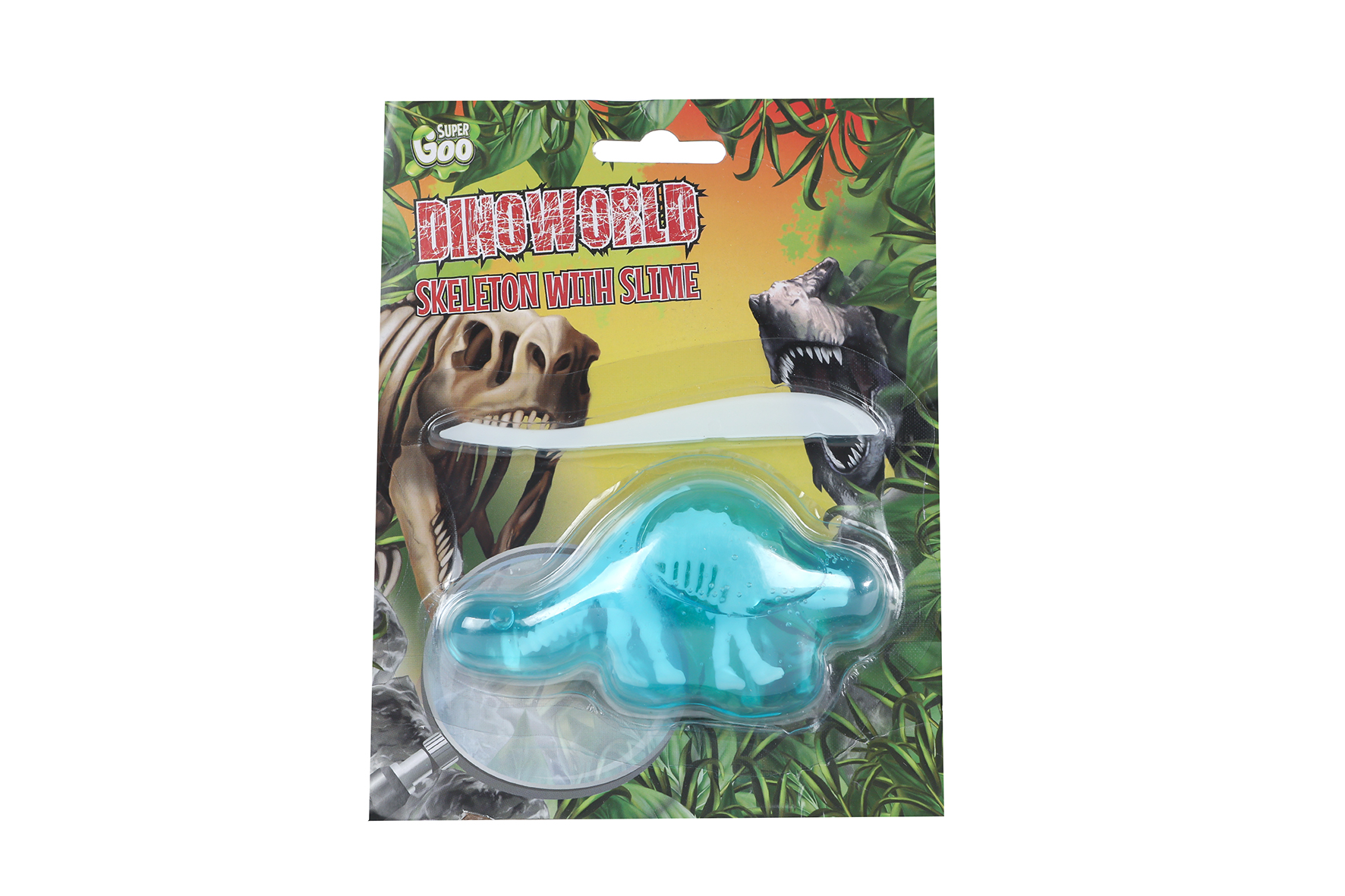 DinoWorld skelet met dinoslijm 6 figuren 4ass kleur 10cm