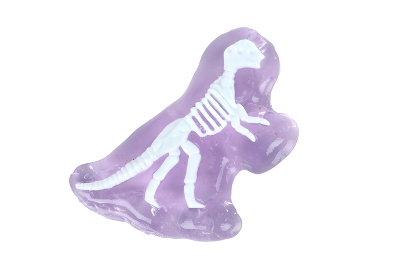 DinoWorld skelet met dinoslijm 6 figuren 4ass kleur 10cm