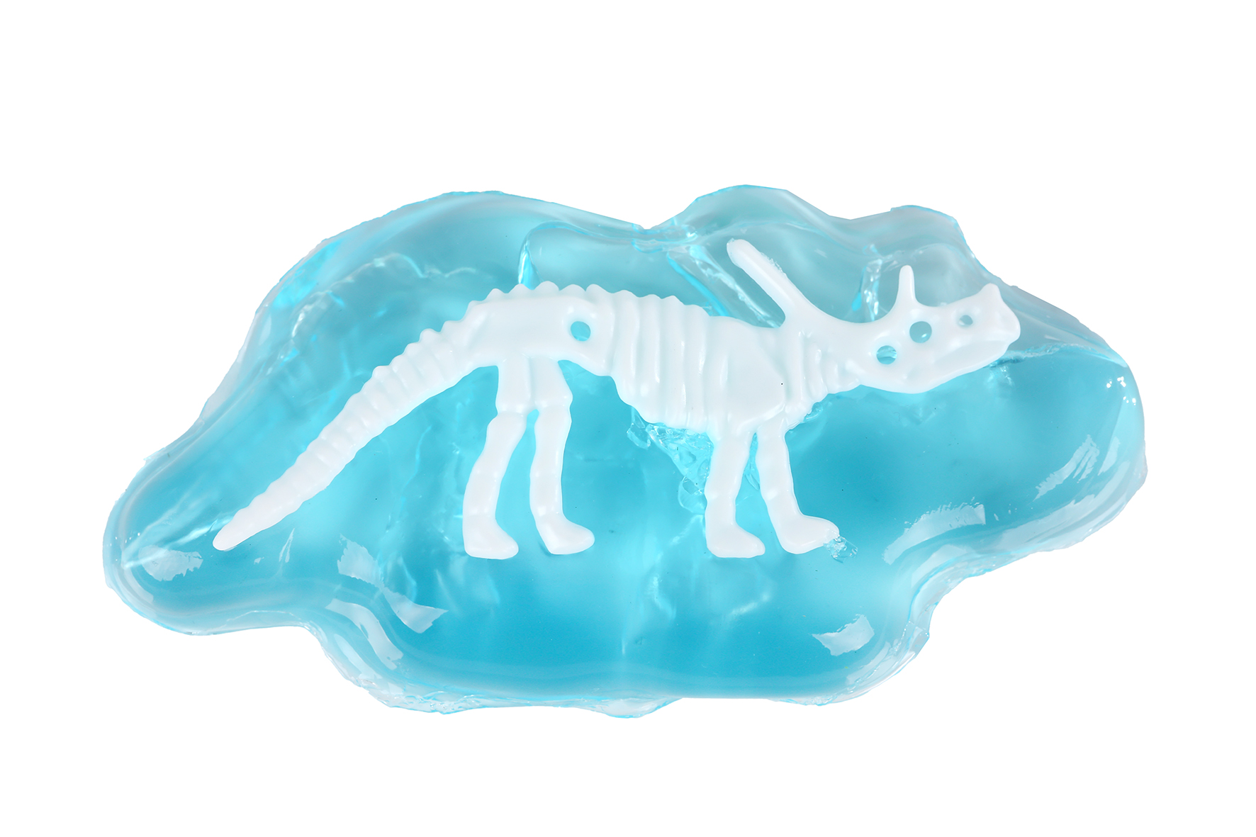 DinoWorld skelet met dinoslijm 6 figuren 4ass kleur 10cm
