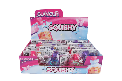 Glamour Squishy knijpflesje parfum/nagellak 2ass kleur 7cm