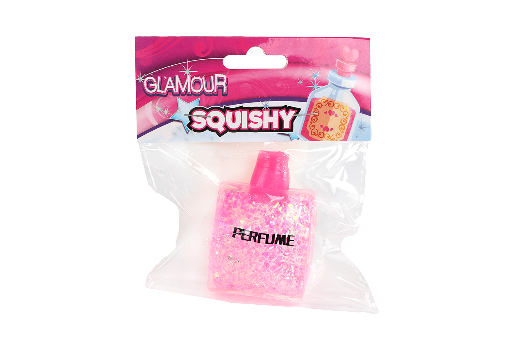 Glamour Squishy knijpflesje parfum/nagellak 2ass kleur 7cm