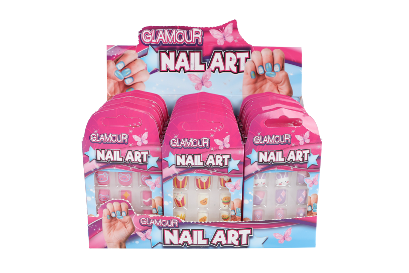Glamour kunstnageltjes 12stuks 3ass 10cm