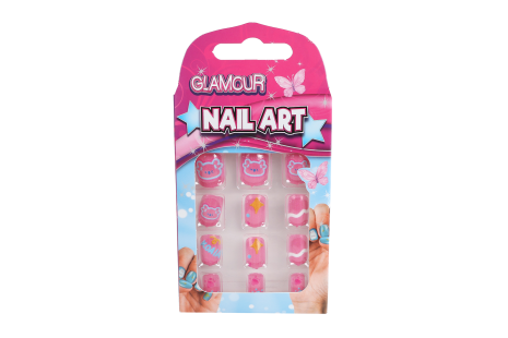 Glamour kunstnageltjes 12stuks 3ass 10cm