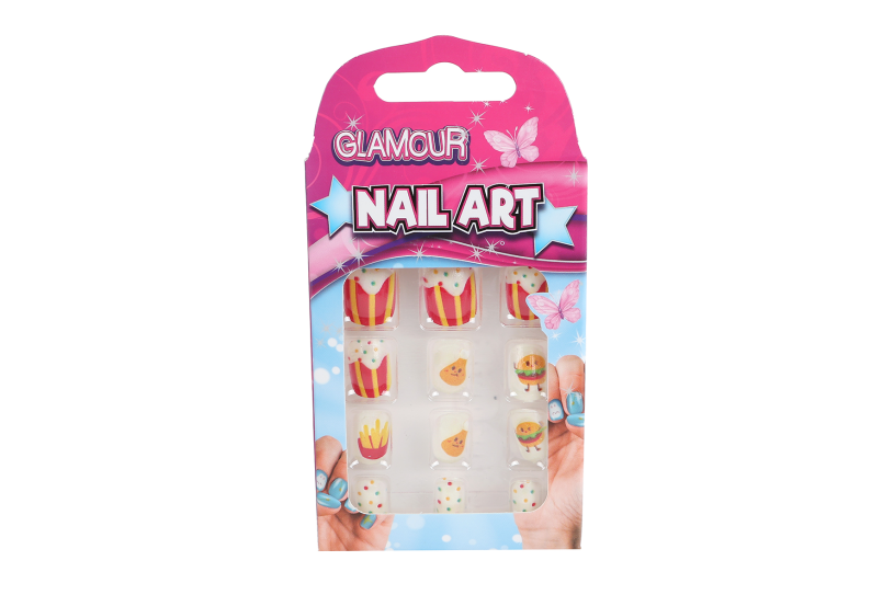 Glamour kunstnageltjes 12stuks 3ass 10cm