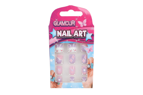 Glamour kunstnageltjes 12stuks 3ass 10cm