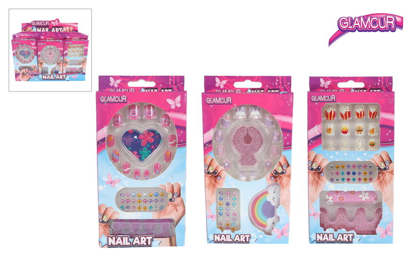 Glamour kunstnagels met diamant/accessoires assorti display