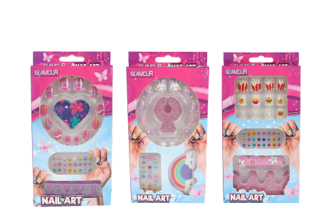 Glamour kunstnagels met diamant/accessoires assorti display