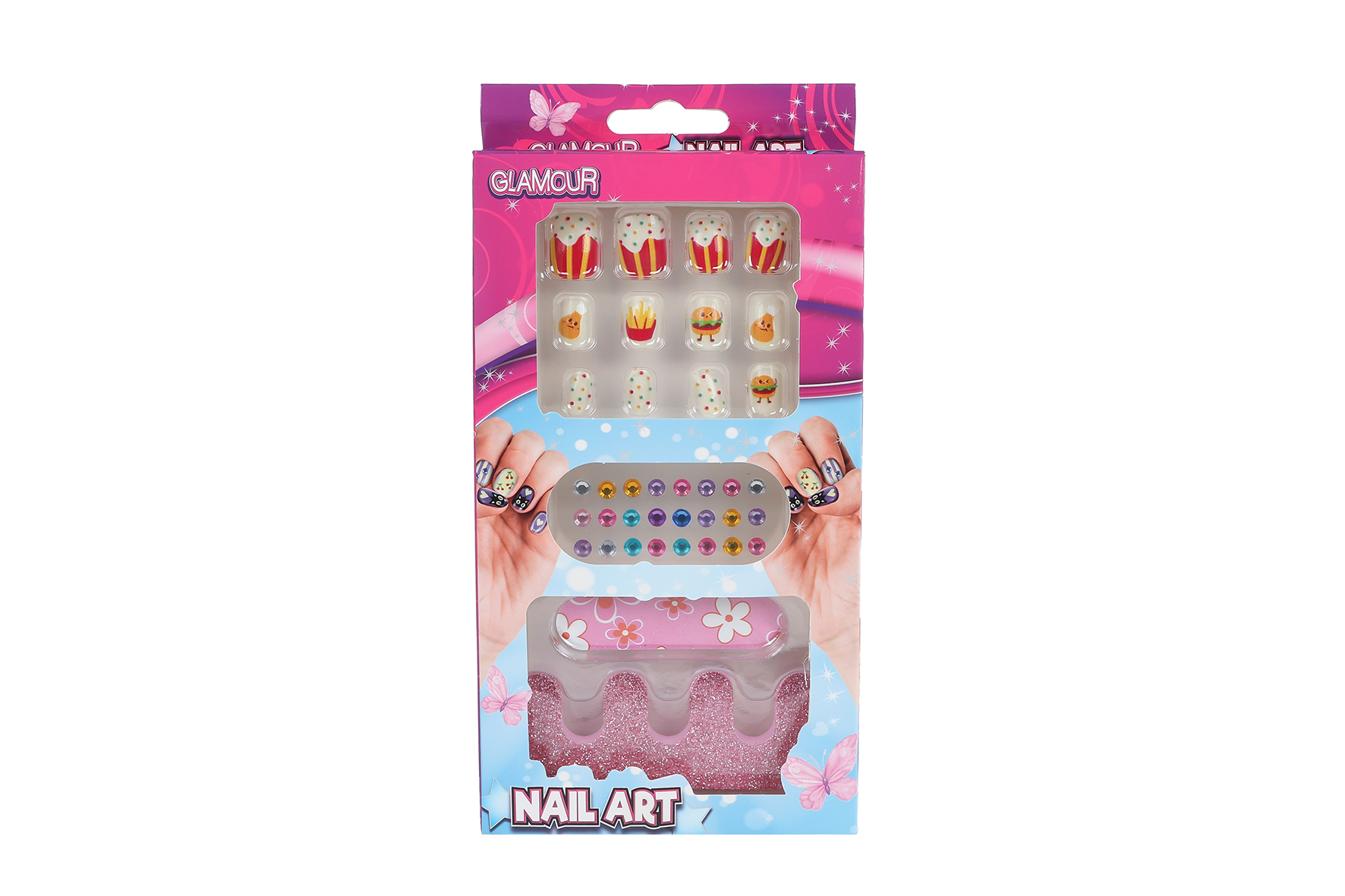 Glamour kunstnagels met diamant/accessoires assorti display