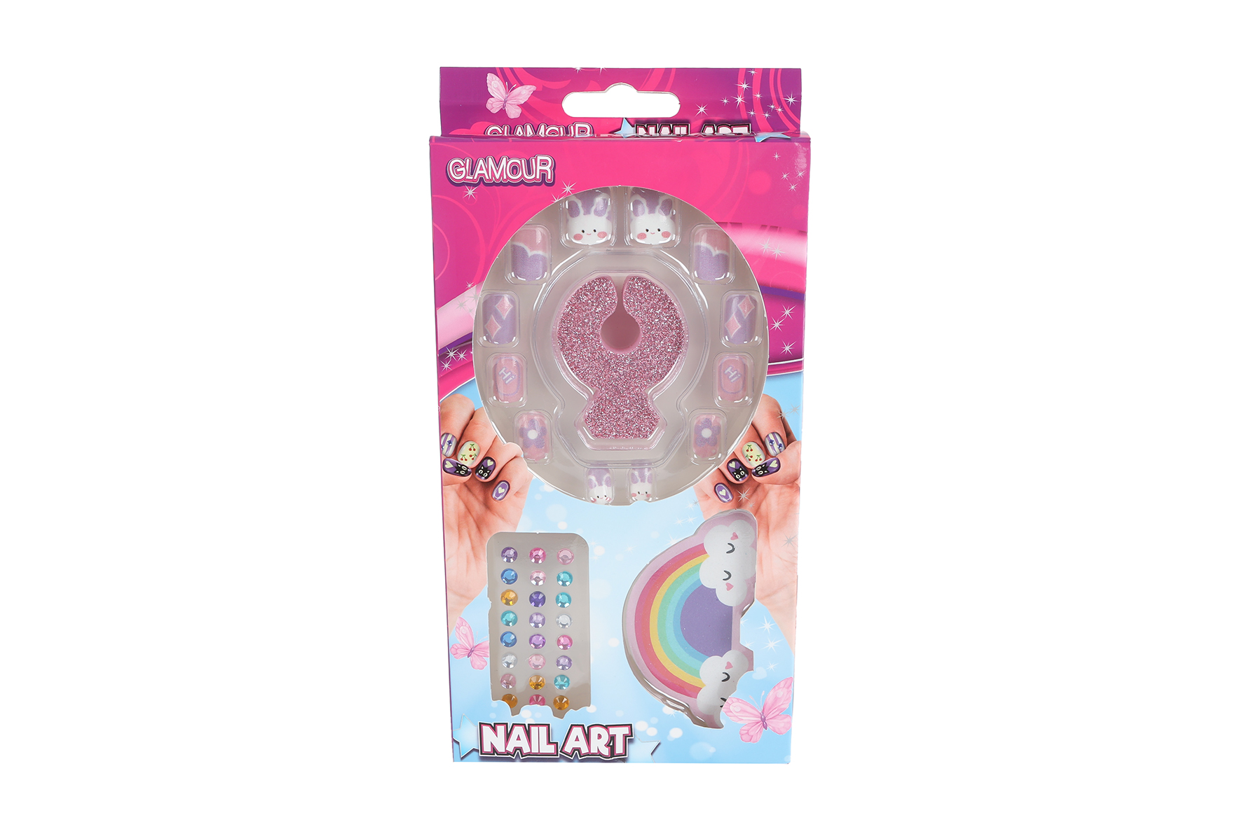 Glamour kunstnagels met diamant/accessoires assorti display