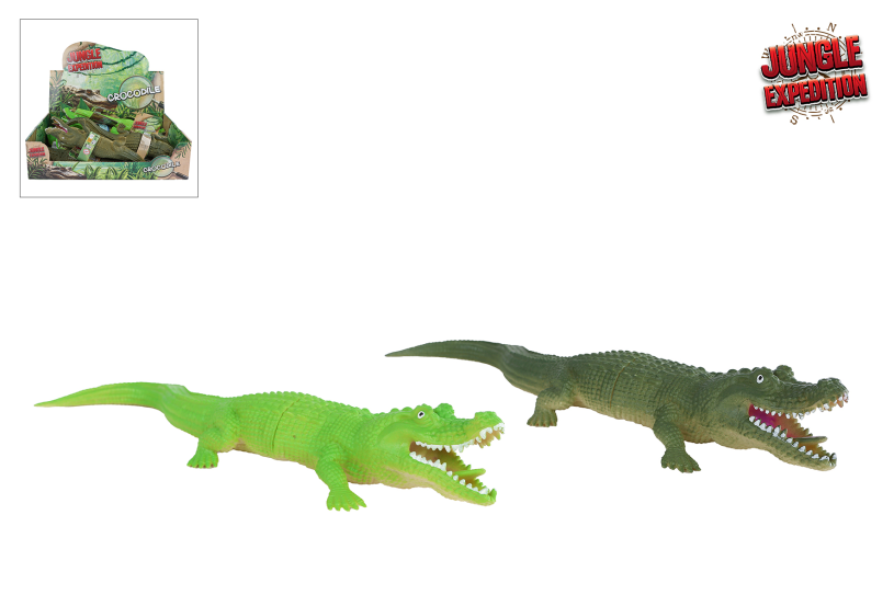 Jungle Expedition krokodil 2ass kleur 28cm