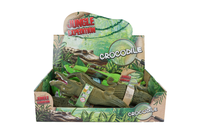 Jungle Expedition krokodil 2ass kleur 28cm