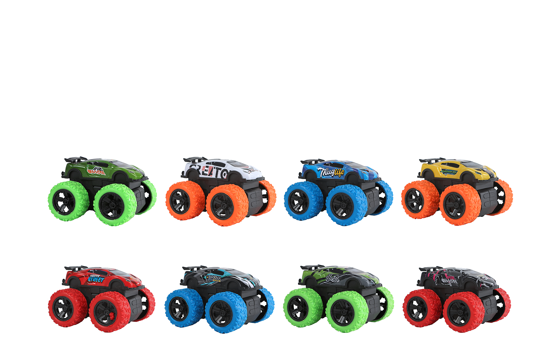 Roadblasters bigfoot spinning auto frictie 8ass 7,5cm