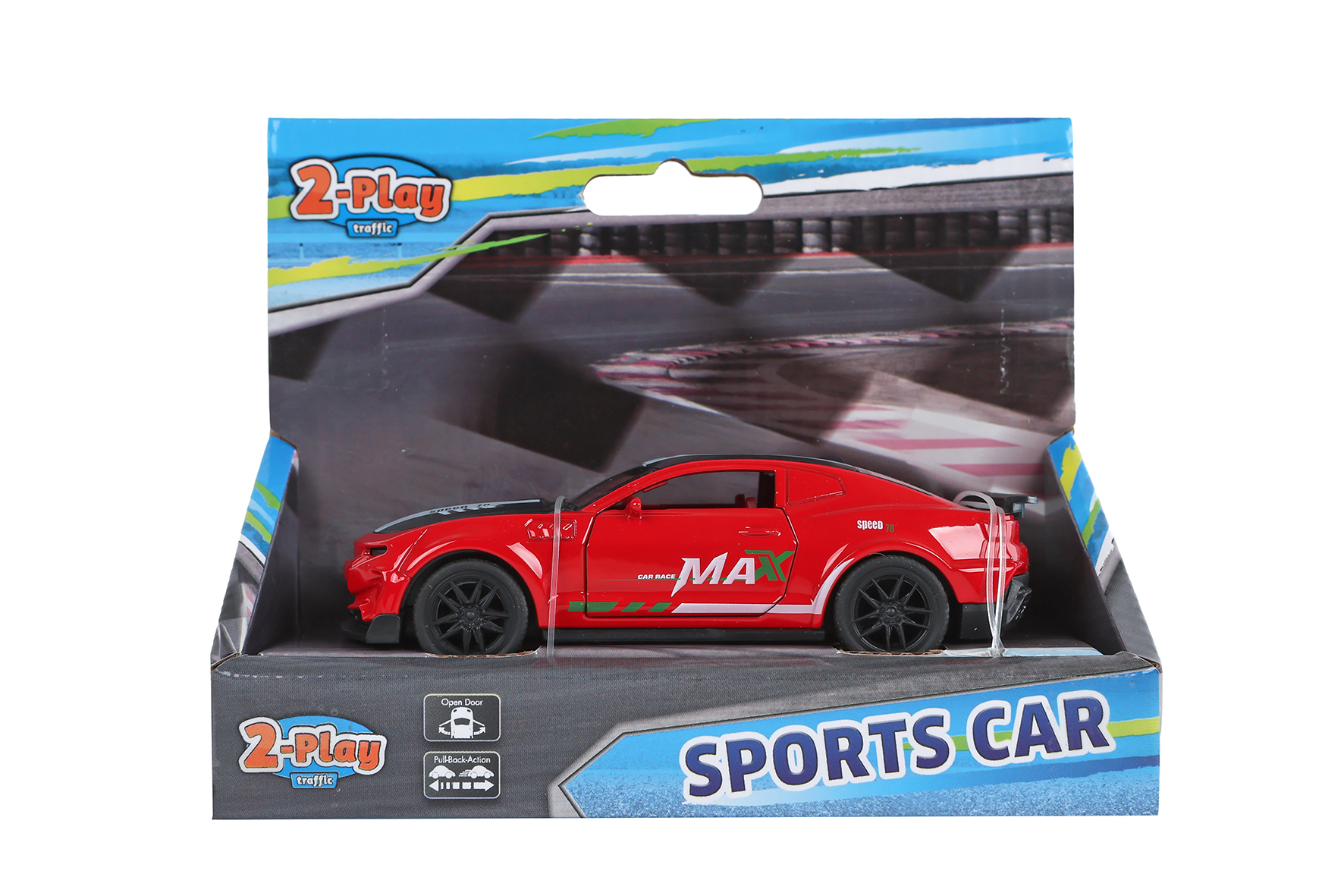 2-Play sportauto die cast pull back 4ass 11,5cm