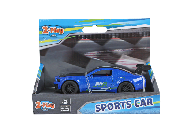 2-Play sportauto die cast pull back 4ass 11,5cm