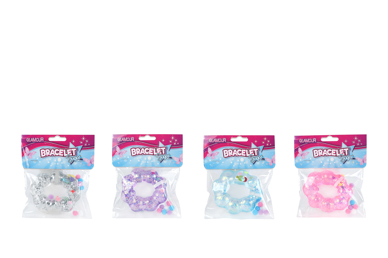 Glamour Squishy sugar armband 4ass 8cm