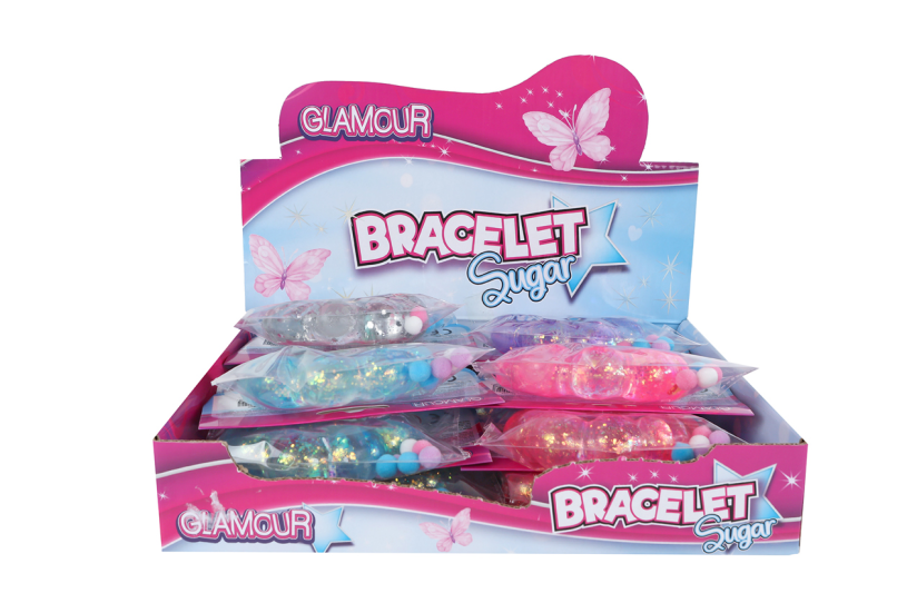 Glamour Squishy sugar armband 4ass 8cm