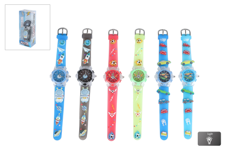 Jongens analoog horloge met licht 6ass