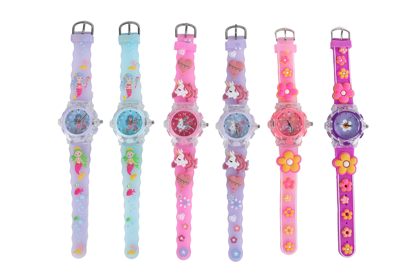 Glamour meiden analoog horloge met licht 6 assorti