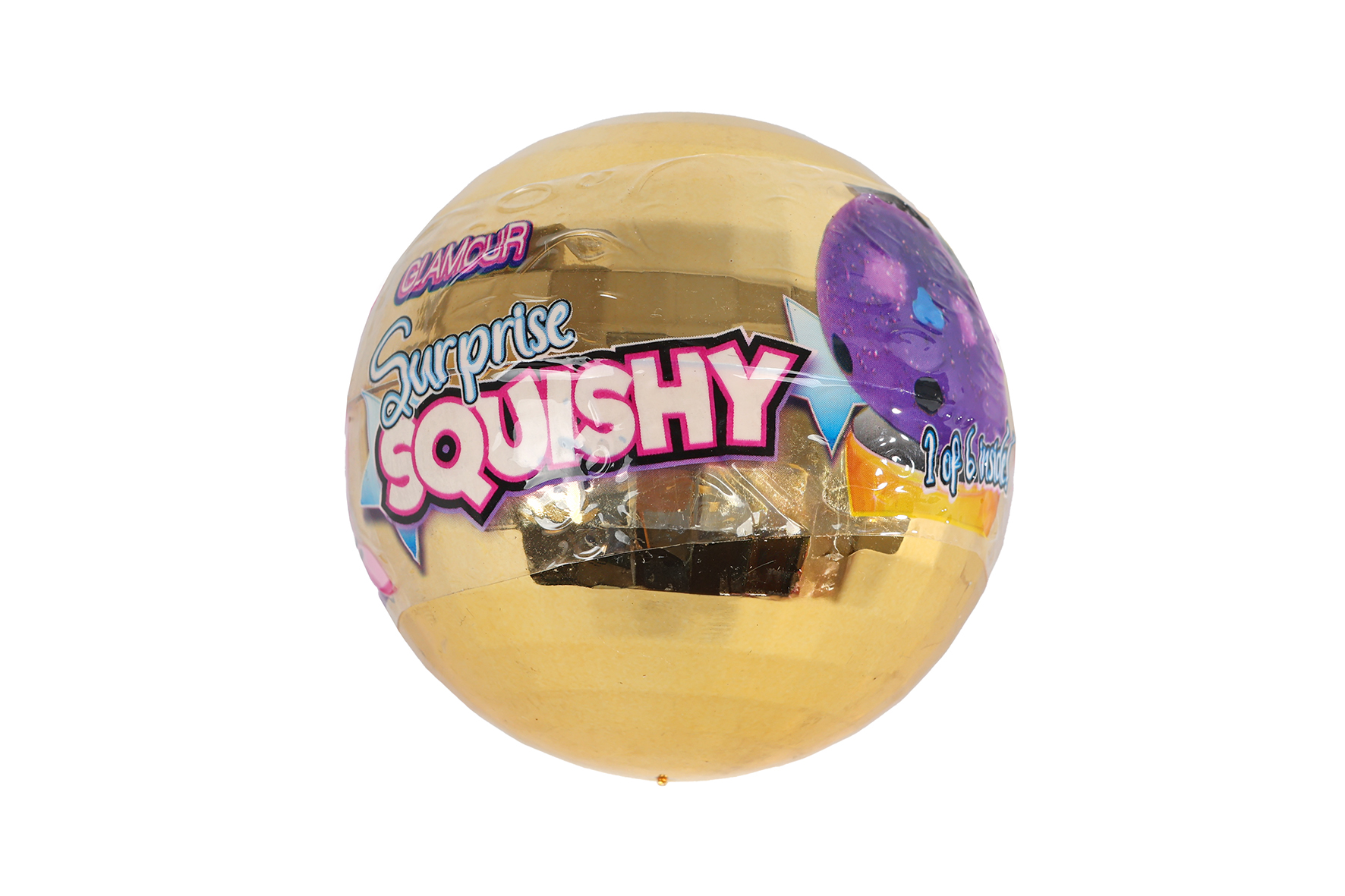 Glamour Squishy surprise glitterbal 6,5cm