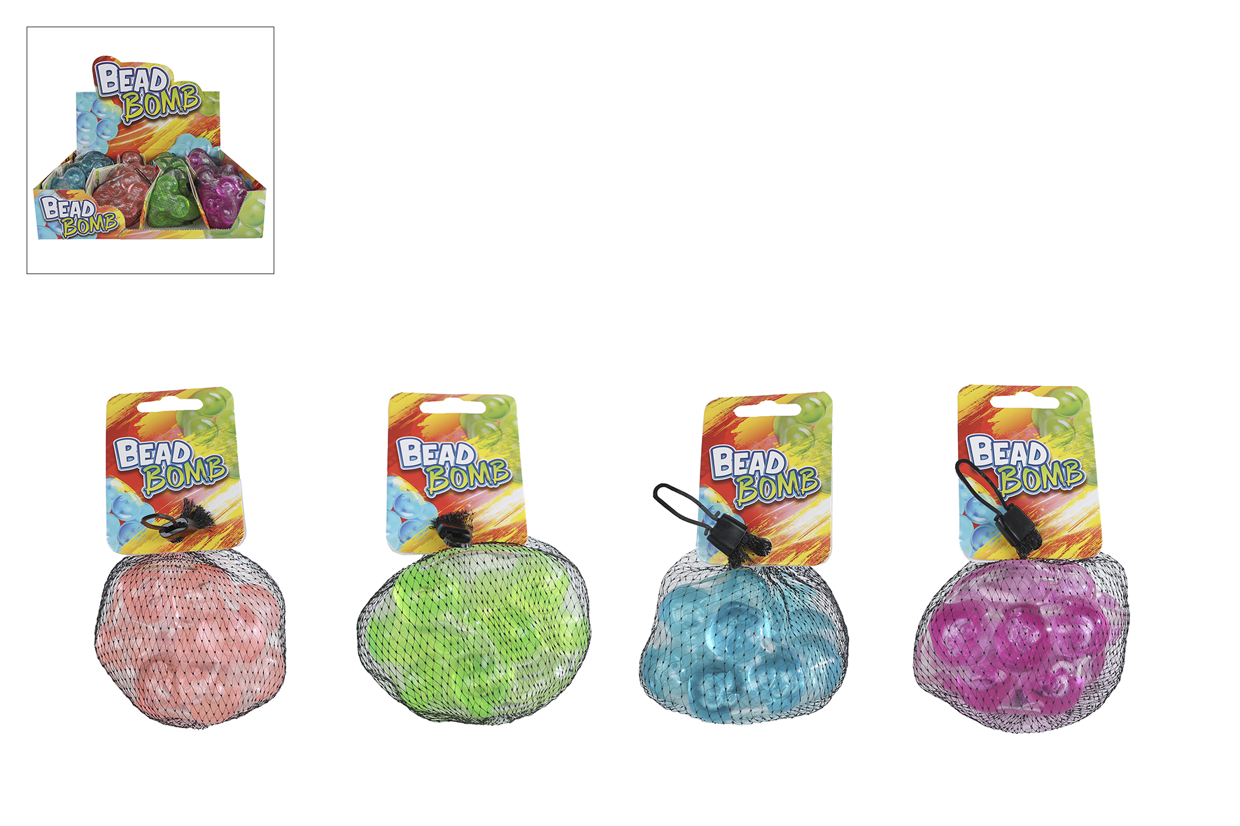 Knisper antistress kralenbal 4ass kleur 9cm