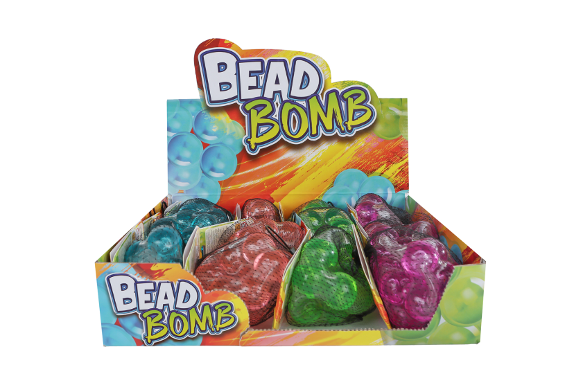 Knisper antistress kralenbal 4ass kleur 9cm