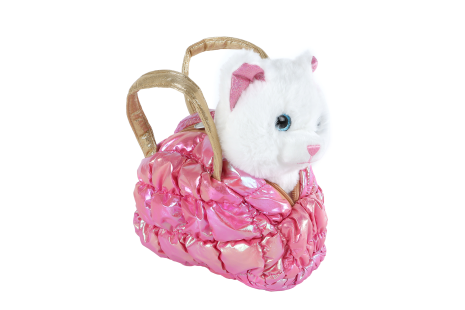 Take Me Home pluche hond of poes in tasje 2ass 20cm