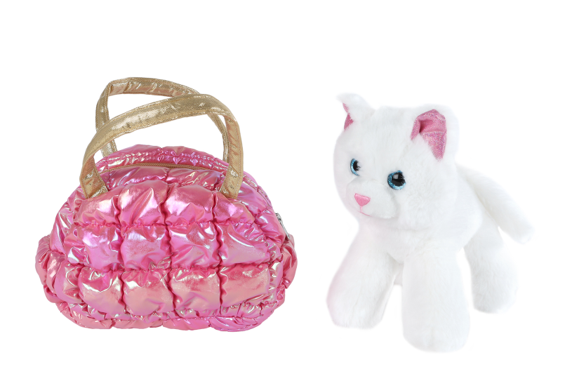 Take Me Home pluche hond of poes in tasje 2ass 20cm