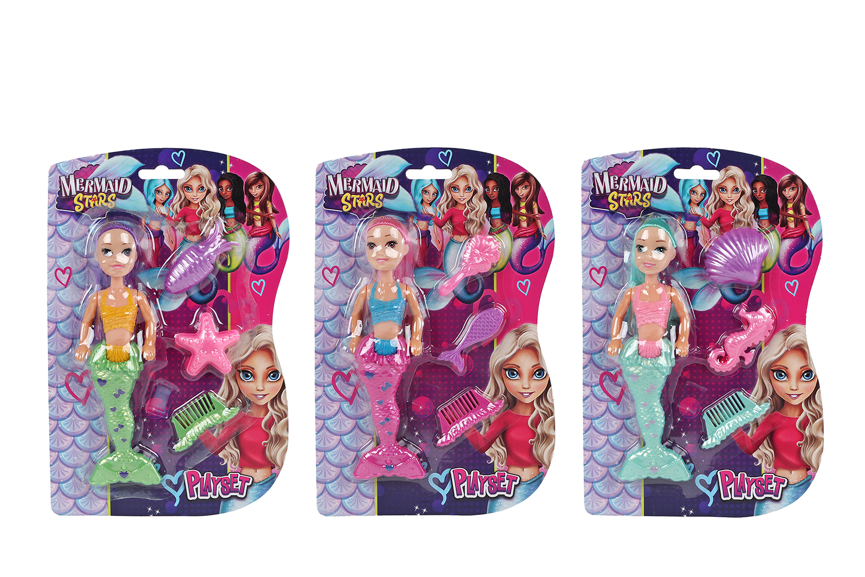 Mermaid Stars mermaid met 3 accessoires 3ass 17cm