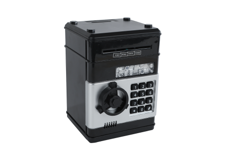 Geldkluis met geheime code en licht en geluid 19,5cm zwart