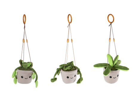 Take Me Home hang plant pluche L 24cm 3 assorti