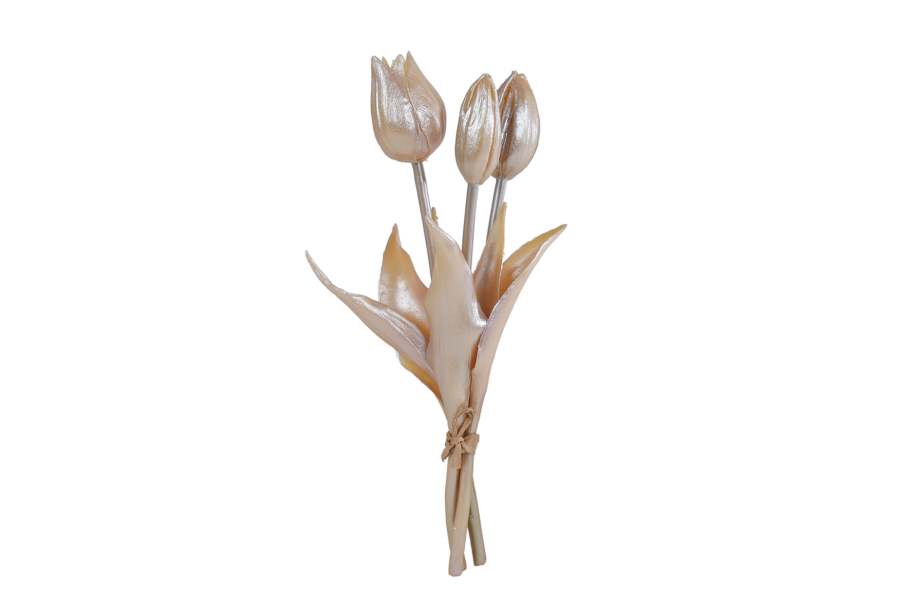 Kunstbloem Tulp 3x champagne goud PE 25cm