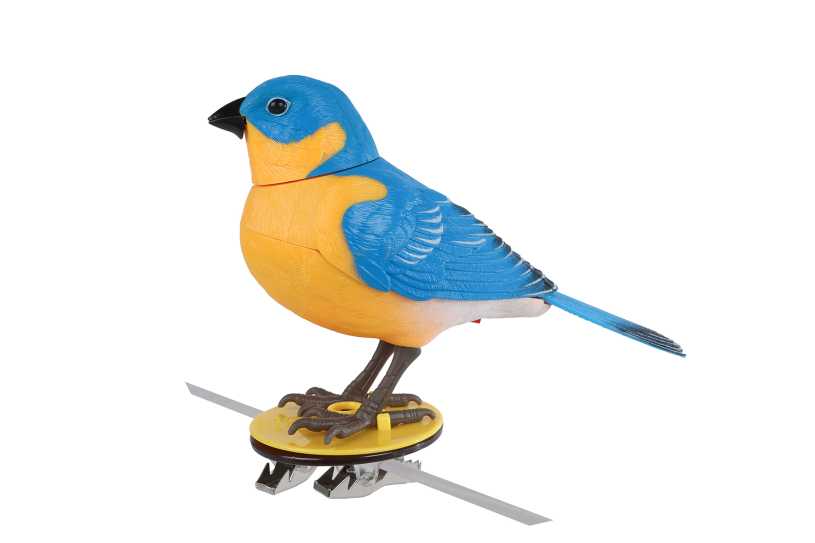 Vogel Singing Bird kunststof 12x4,5x9,5cm assorti