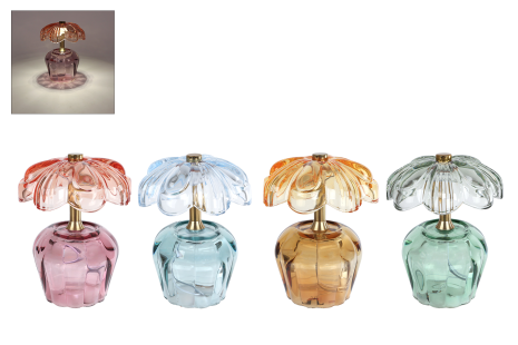 Sfeerverlichting LED Imre kleur glas 11x11x15cm assorti