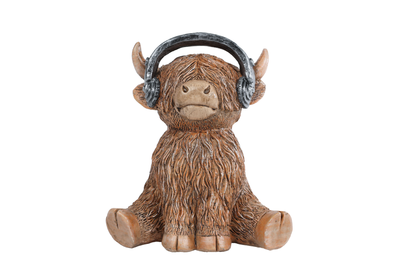 Sculptuur Higlander bruin polystone 10x8x12cm 4 assorti