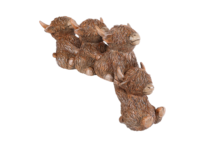 Sculptuur Highlander bruin polystone 20x11x6cm