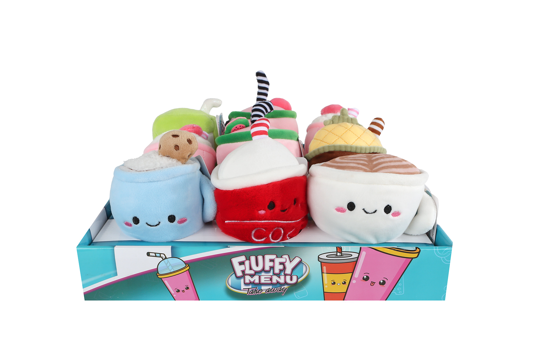Fluffy Menu pluche drankje 7ass 9-13cm