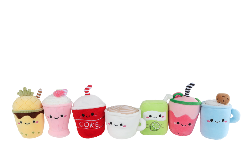 Fluffy Menu pluche drankje 7ass 9-13cm