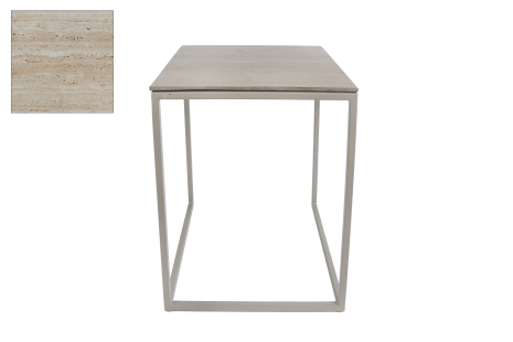 Bijzettafel Brent naturel natuursteen/metaal 34x34x42cm