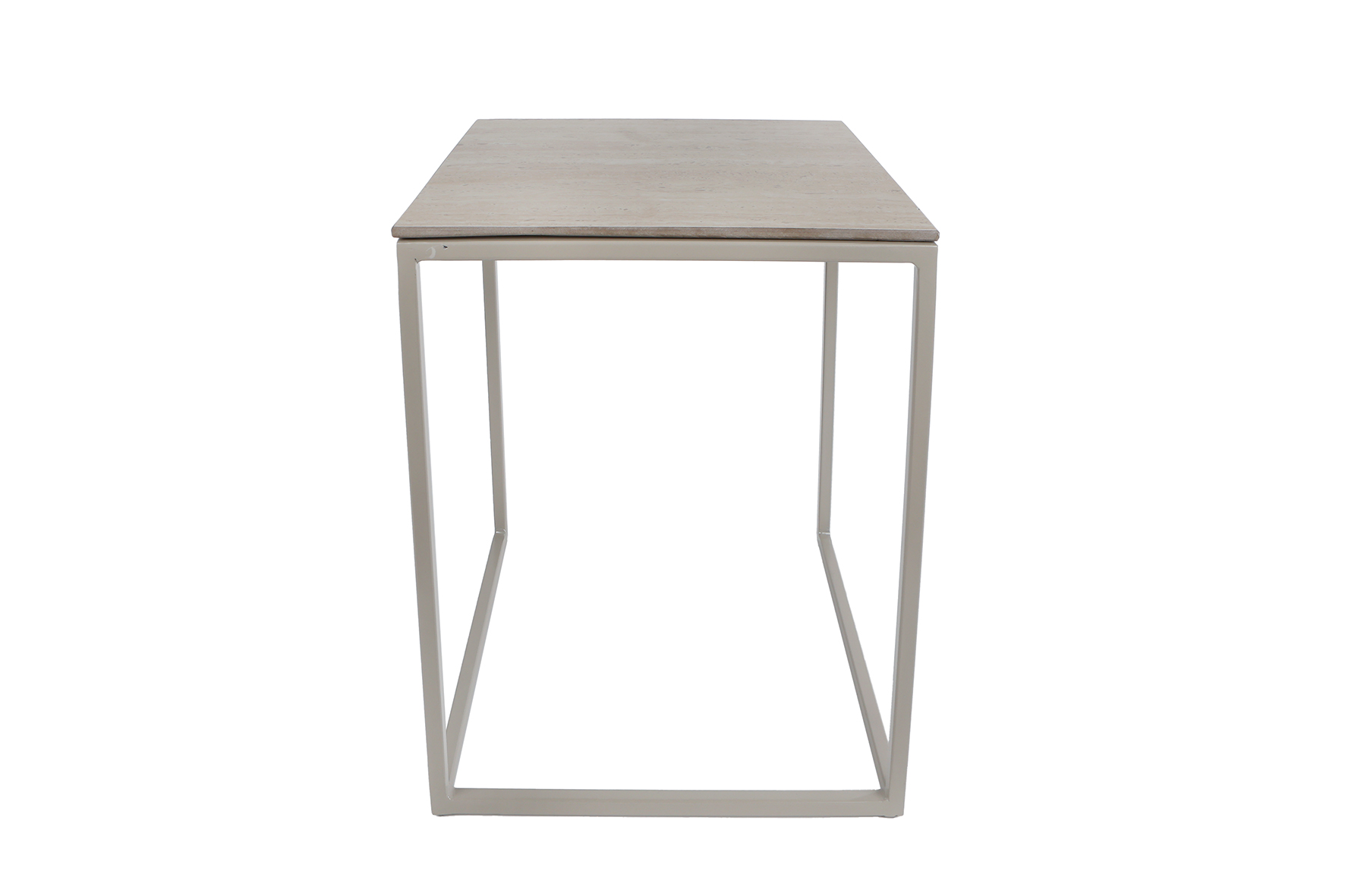 Bijzettafel Brent naturel natuursteen/metaal 34x34x42cm