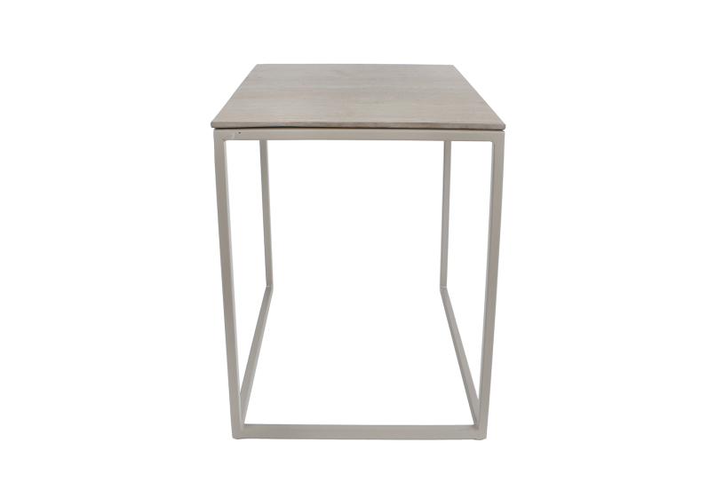 Bijzettafel Brent naturel natuursteen/metaal 34x34x42cm