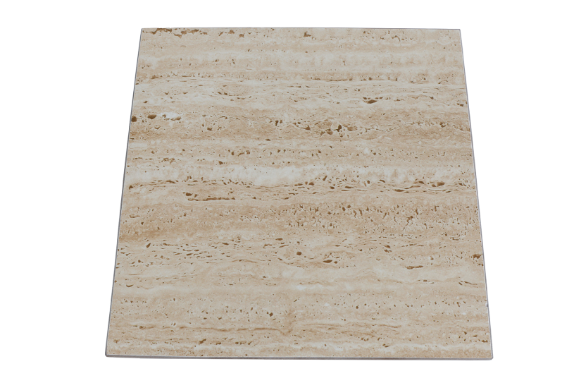 Bijzettafel Brent naturel natuursteen/metaal 34x34x42cm