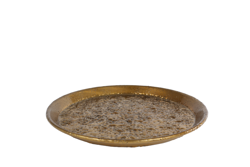 Dienblad Jef S antiek aluminium 25x25x1,5cm - goud