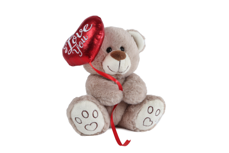 Take Me Home Beer met ballonhart pluche 20cm 2 assorti